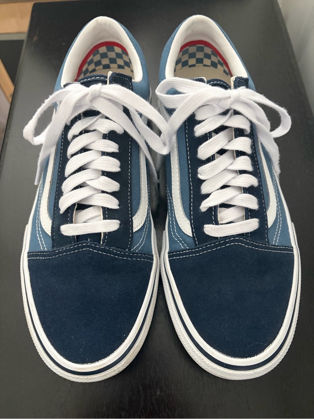 Vans Old Skool Sneakers in Navy and Light Blue with White Stripe